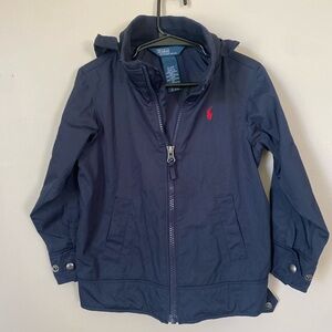 Ralph Lauren Navy Hooded Jacket with Red Pony Accent